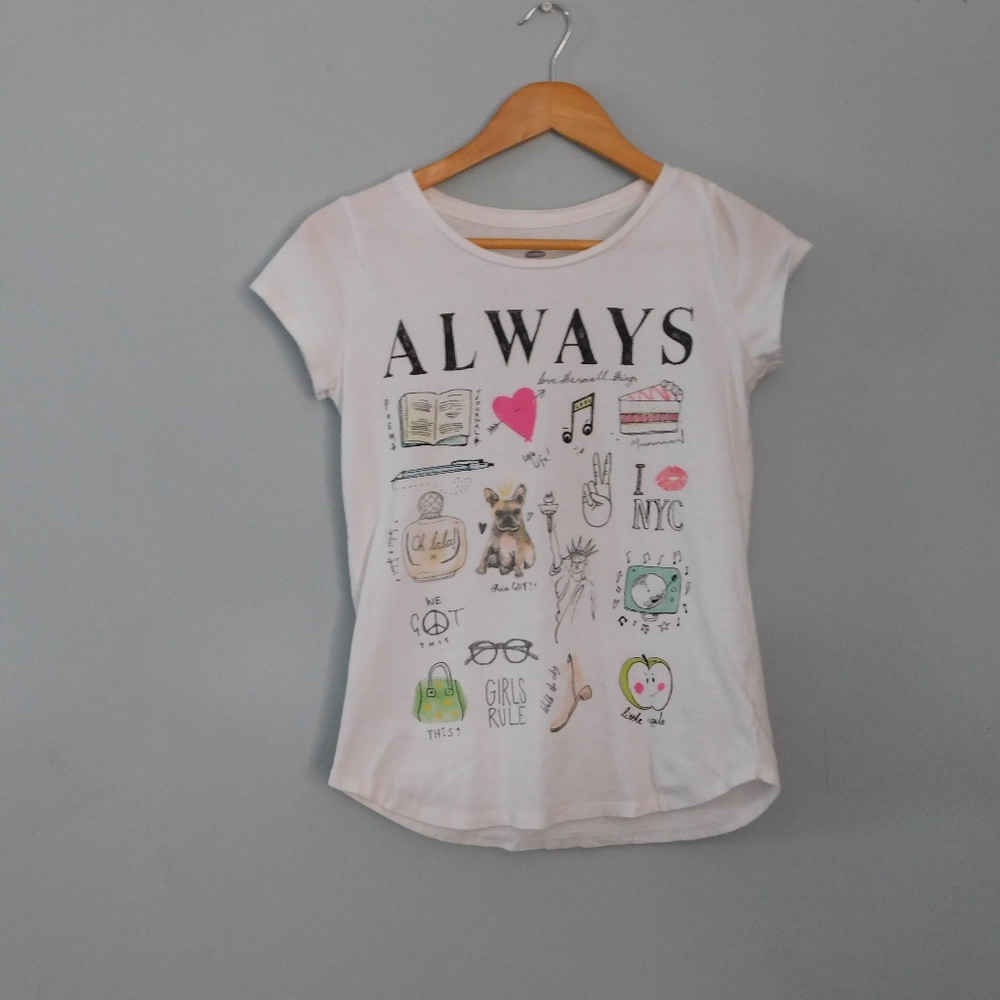 Old Navy t-shirt ALWAYS Girls Rule NYC Poem 14